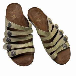 Dansko Janie Slip On Velcro Strappy leather Sandal Size 37 / 7